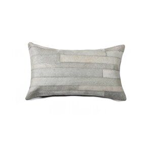 Natural Home Decor Torino Madrid Cowhide Pillow | 1-Piece | Grey | 12"x20"
